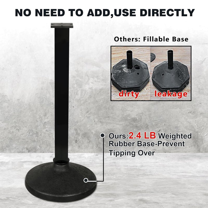 Alytree 2 Pack Stanchions Post with Velvet Rope, Crowd Control Stanchions, Queue Pole for for Movie Theater, Party Supplies … - Image 4